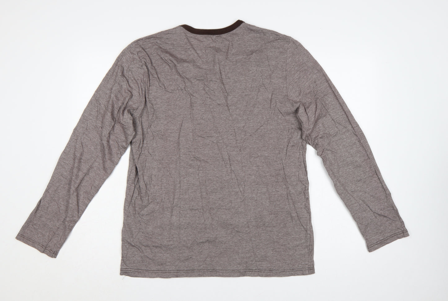 Burton Men’s Grey Striped Long Sleeve Henley T-Shirt Size L