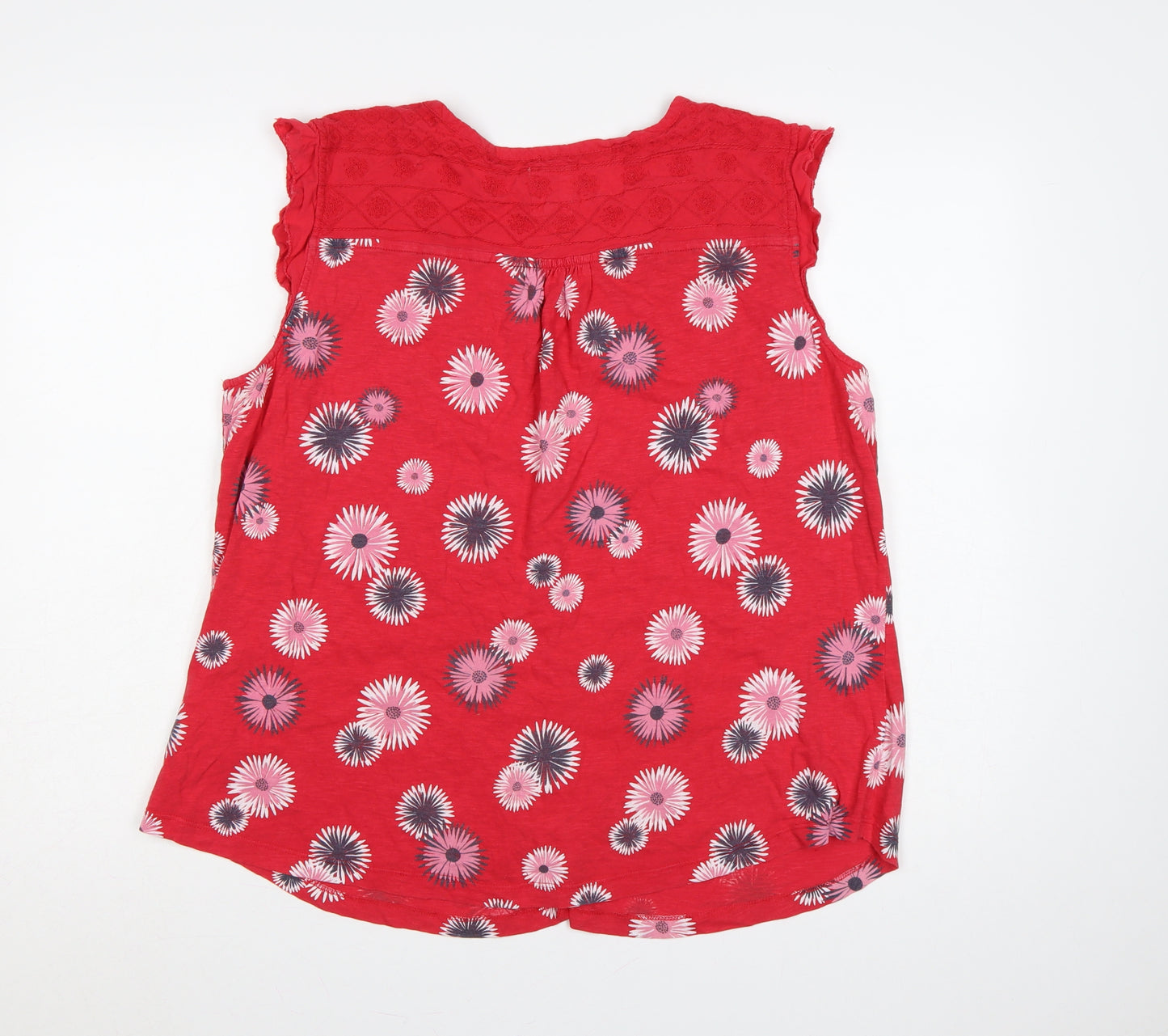 Mantaray Women’s Red Floral Sleeveless Button Blouse Size 18