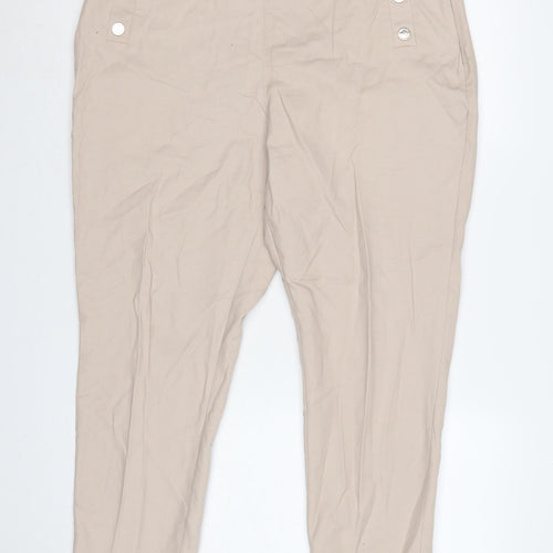 STAR Julien Macdonald Women’s Beige Size 18 High Rise Tapered Trousers