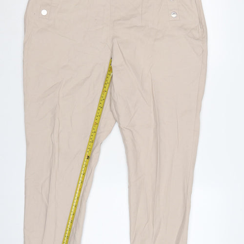 STAR Julien Macdonald Women’s Beige Size 18 High Rise Tapered Trousers