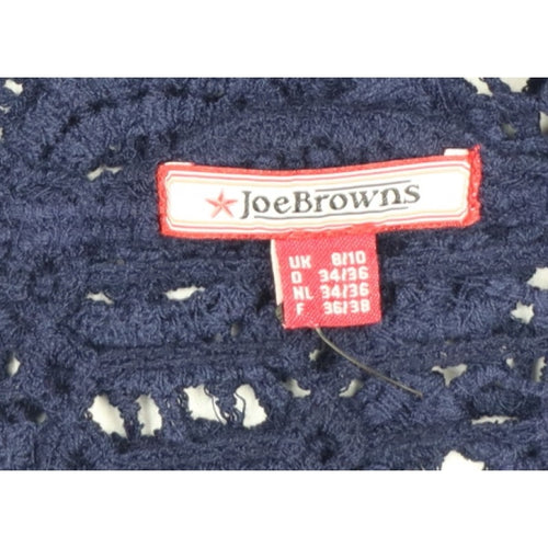Joe Browns Women Blue UK 8 Crochet Tunic Scoop Neck Long Sleeve Boho Top
