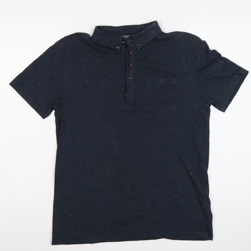 Liverpool FC Men’s Black M Button-Down Speckled Cotton Blend Polo Shirt