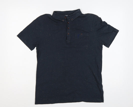 Liverpool FC Men’s Black M Button-Down Speckled Cotton Blend Polo Shirt