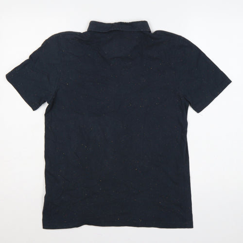Liverpool FC Men’s Black M Button-Down Speckled Cotton Blend Polo Shirt