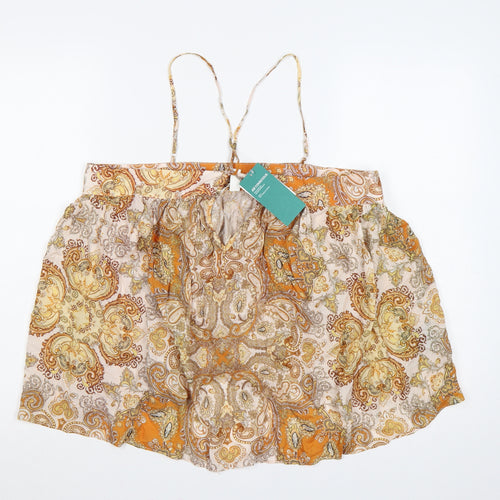 H&M Women Multicoloured Paisley Off Shoulder Camisole Top UK 16 NWT