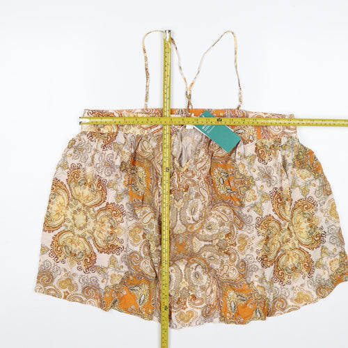 H&M Women Multicoloured Paisley Off Shoulder Camisole Top UK 16 NWT