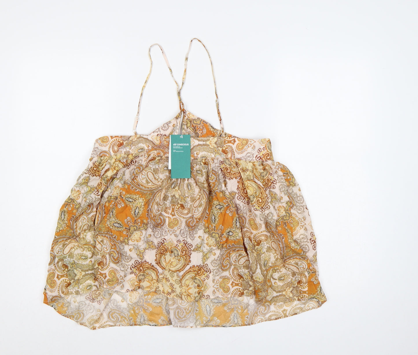 H&M Women Multicoloured Paisley Off Shoulder Camisole Top UK 16 NWT