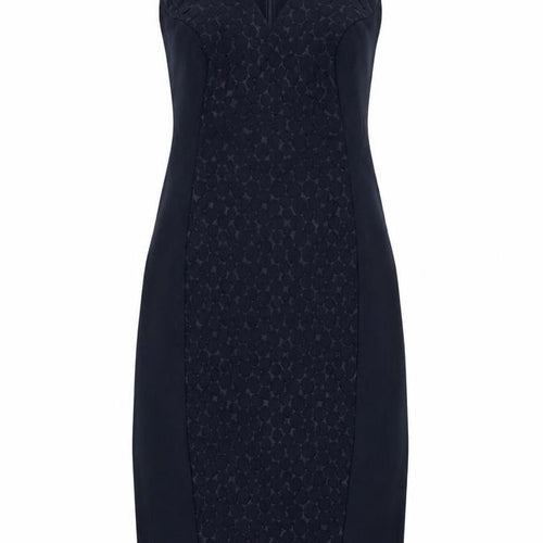 Next Women Blue UK 8 Sleeveless Pencil Dress Lace Panel