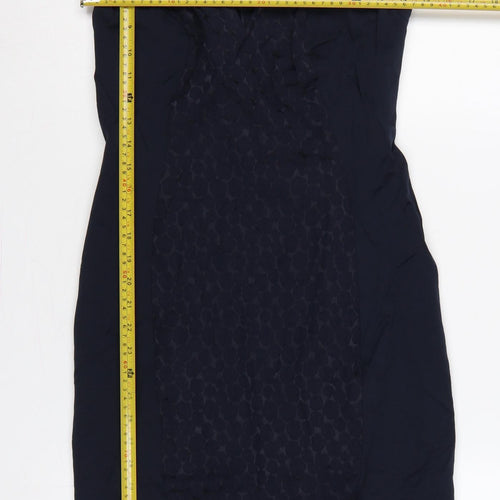 Next Women Blue UK 8 Sleeveless Pencil Dress Lace Panel