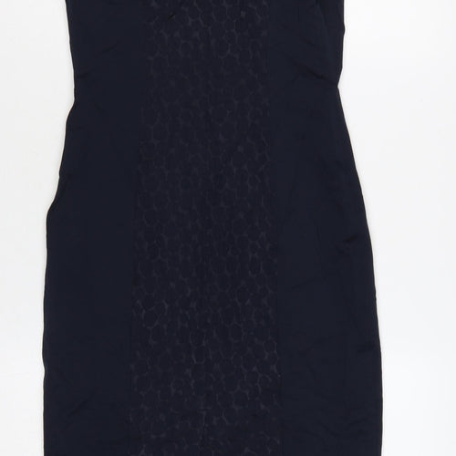 Next Women Blue UK 8 Sleeveless Pencil Dress Lace Panel