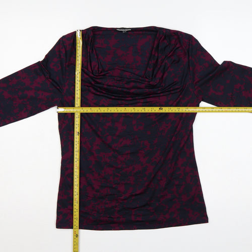 Austin Reed Women Multicoloured UK 12 Floral Cowl Neck Jersey Blouse