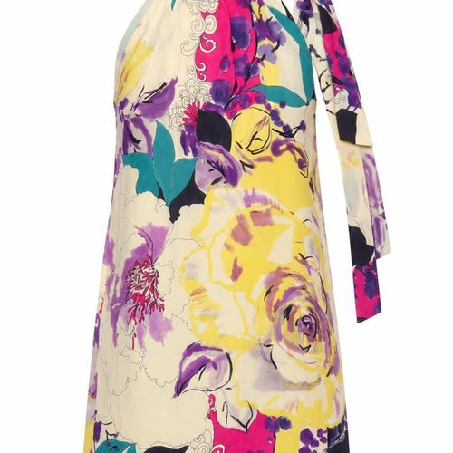 Coast Women Multicoloured Size 14 Silk Floral Halterneck Shift Dress