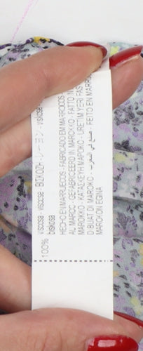 Zara Women Multicoloured Floral Maxi Dress UK 12 V-Neck Smocked