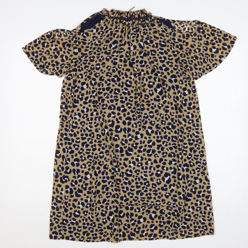 Michael Michael Kors Women Beige Leopard Print Shift Dress S