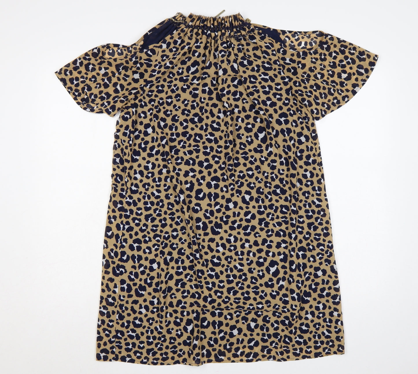 Michael Michael Kors Women Beige Leopard Print Shift Dress S