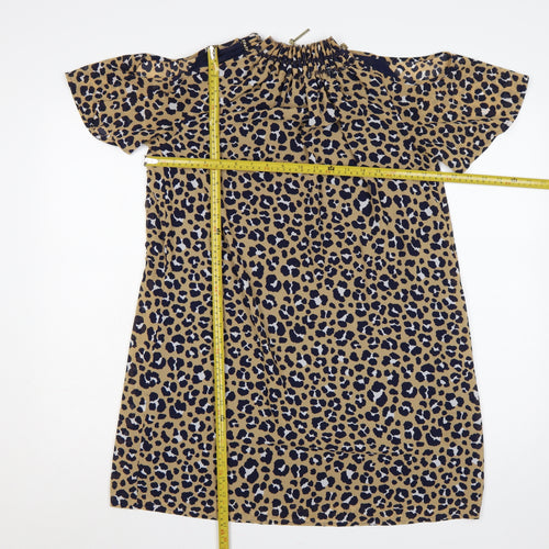 Michael Michael Kors Women Beige Leopard Print Shift Dress S