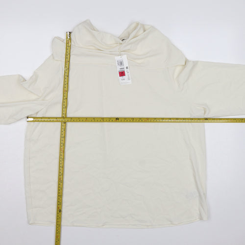 Marks & Spencer Women Ivory UK 18 Basic Cowl Neck Long Sleeve Blouse