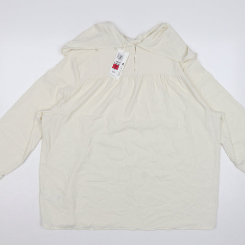 Marks & Spencer Women Ivory UK 18 Basic Cowl Neck Long Sleeve Blouse