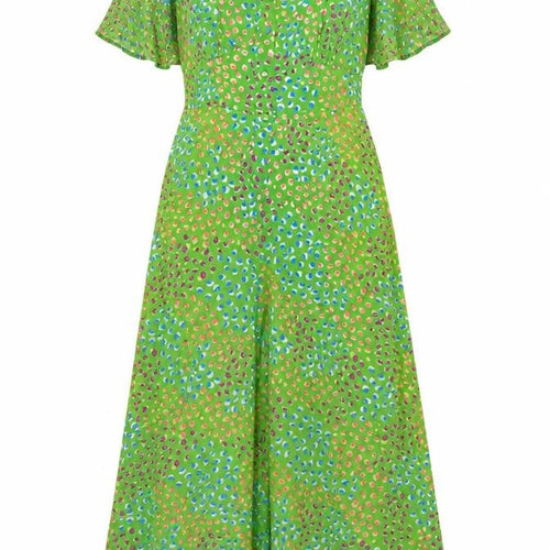 Nobody's Child Women Green Spot Print Wide-Leg Jumpsuit UK 10