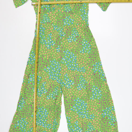 Nobody's Child Women Green Spot Print Wide-Leg Jumpsuit UK 10