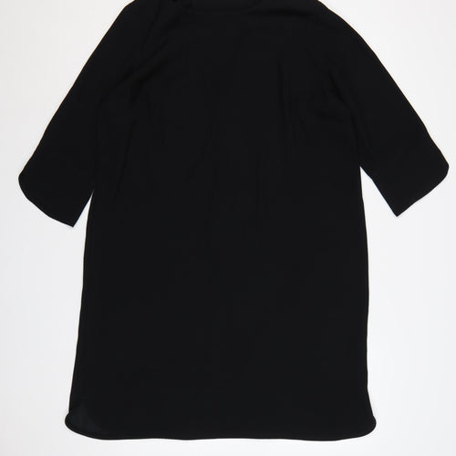 Marks and Spencer Women Black UK 16 Shift Dress Bell Sleeve Knee Length