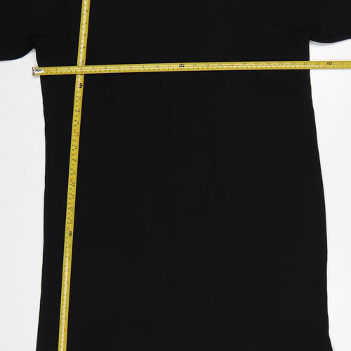 Marks and Spencer Women Black UK 16 Shift Dress Bell Sleeve Knee Length