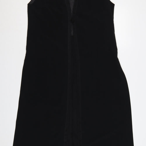 Jacques Vert Women Black UK 12 Tuxedo Style Long Waistcoat Formal