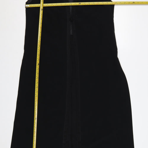 Jacques Vert Women Black UK 12 Tuxedo Style Long Waistcoat Formal