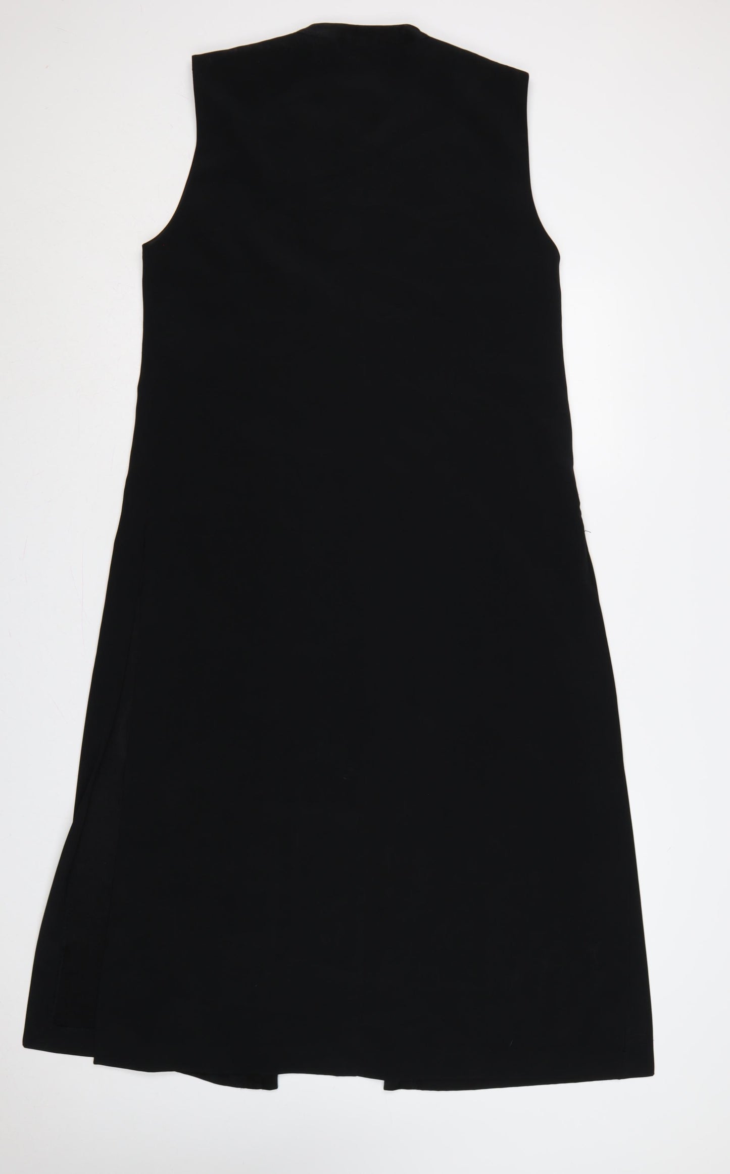 Jacques Vert Women Black UK 12 Tuxedo Style Long Waistcoat Formal