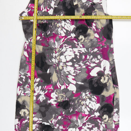 CC Women Multicoloured Floral Size 16 Sheath Knee Dress
