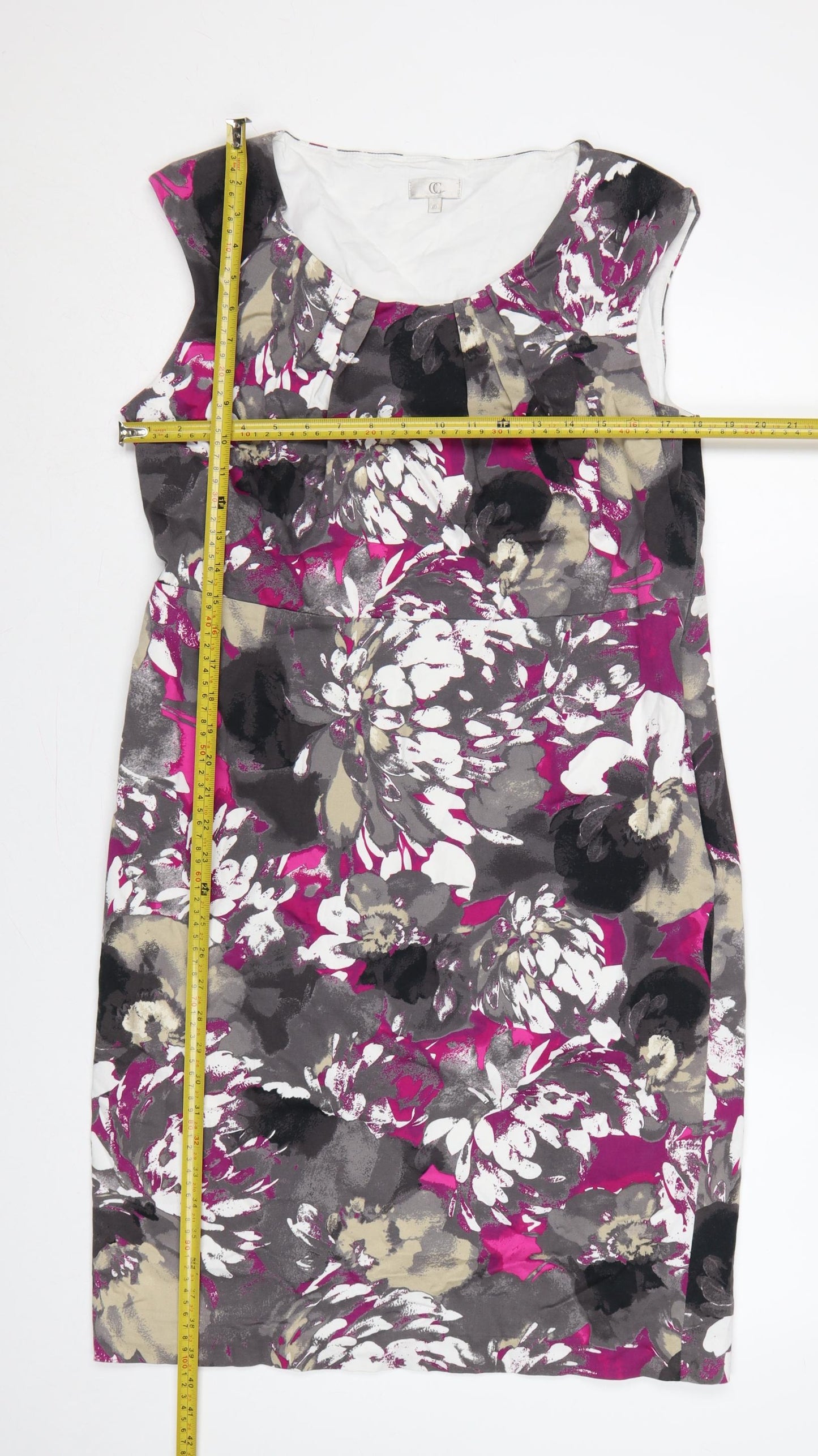 CC Women Multicoloured Floral Size 16 Sheath Knee Dress