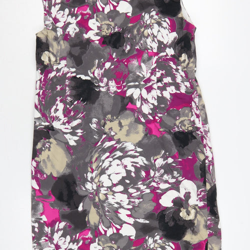 CC Women Multicoloured Floral Size 16 Sheath Knee Dress