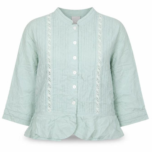 Poetry Women Green UK 14 Cotton Embroidered 3/4 Sleeve Blouse