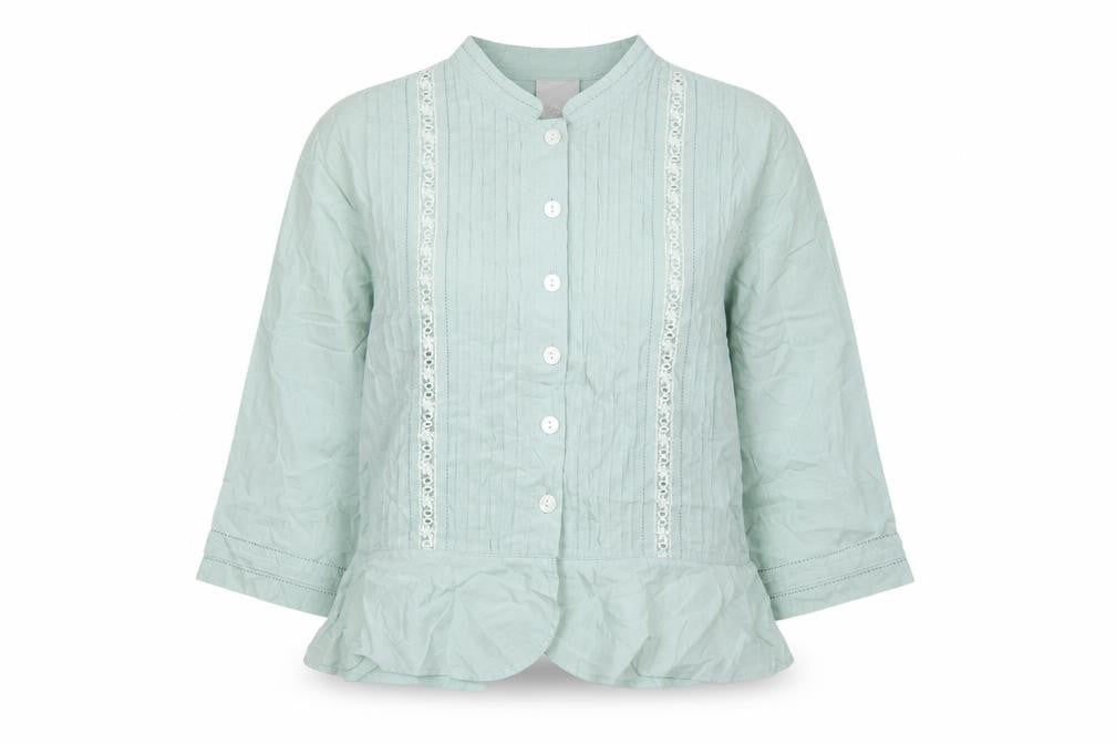 Poetry Women Green UK 14 Cotton Embroidered 3/4 Sleeve Blouse