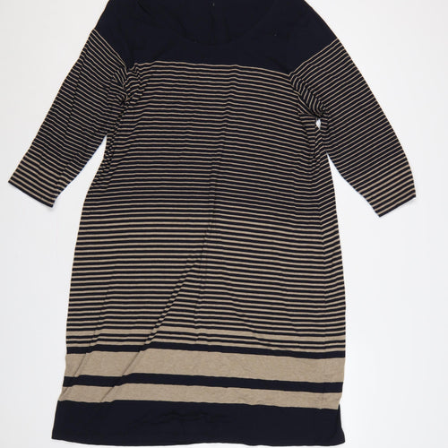 Autograph Women Multicolour UK 22 Striped Jumper Dress 3/4 Sleeve