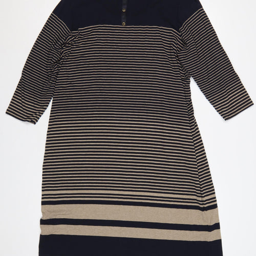 Autograph Women Multicolour UK 22 Striped Jumper Dress 3/4 Sleeve