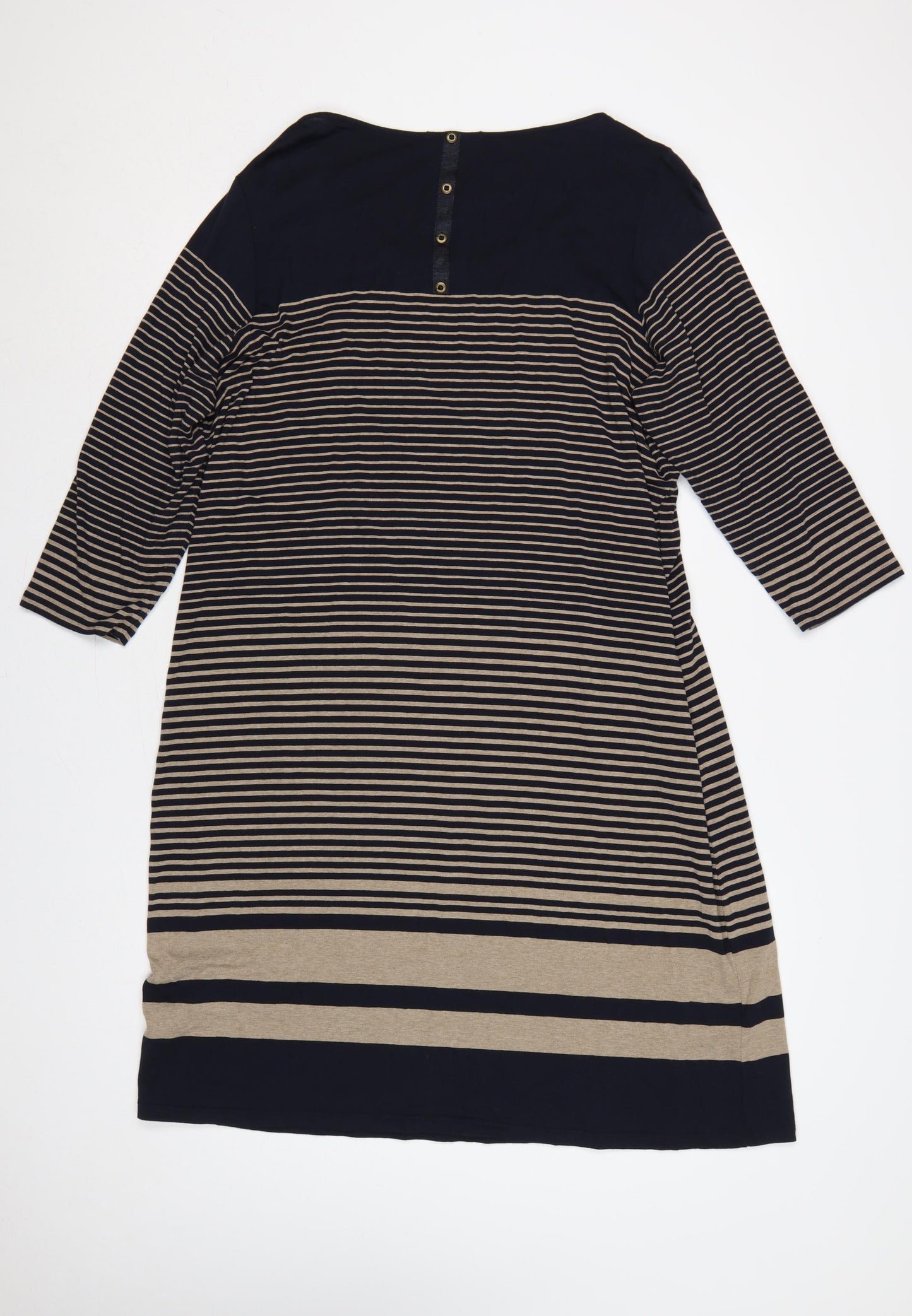 Autograph Women Multicolour UK 22 Striped Jumper Dress 3/4 Sleeve
