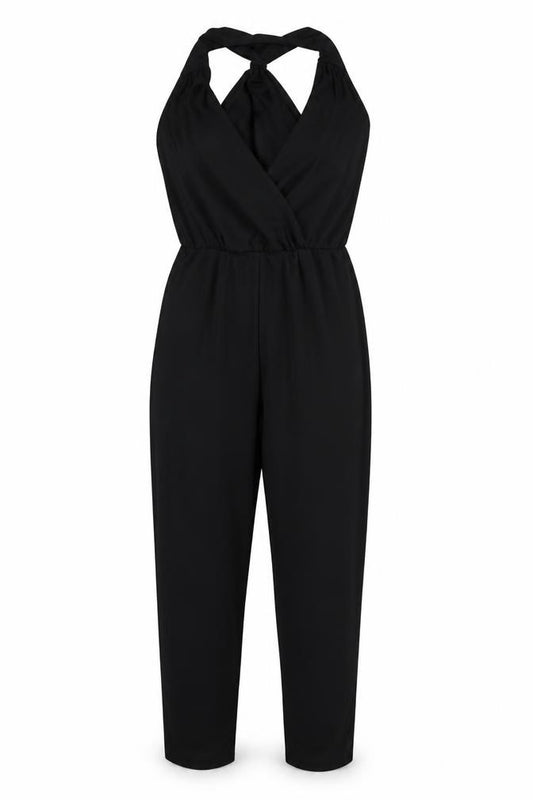 Oasis Women’s Black S Halter Backless Wide-Leg Jumpsuit