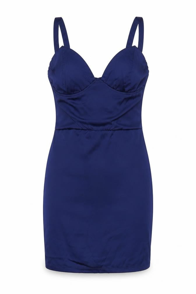 Femme Luxe Women Blue UK 8 Bodycon Halter Mini Party Dress