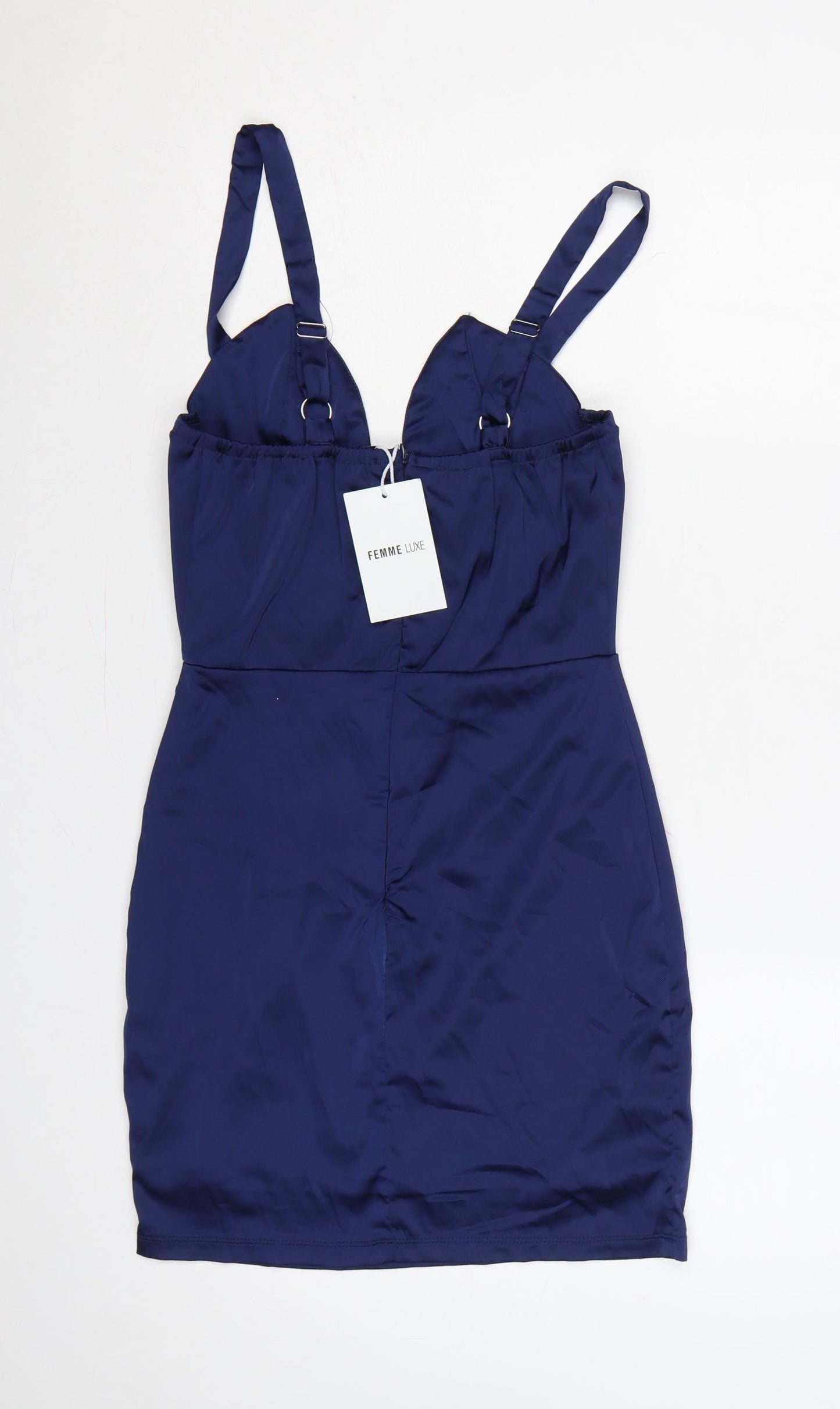 Femme Luxe Women Blue UK 8 Bodycon Halter Mini Party Dress