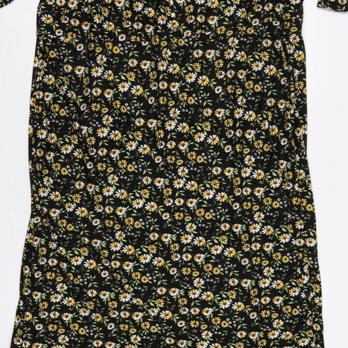 Be Fore Dawn Curve Women’s Black Floral Maxi Dress UK 22 Puff Sleeve