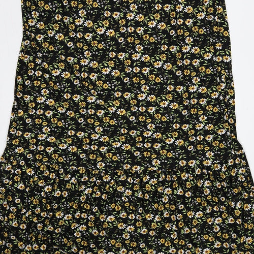 Be Fore Dawn Curve Women’s Black Floral Maxi Dress UK 22 Puff Sleeve