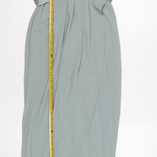 TFNC London Women Green UK 6 Maxi Wrap Satin Chiffon Strappy Occasion Dress