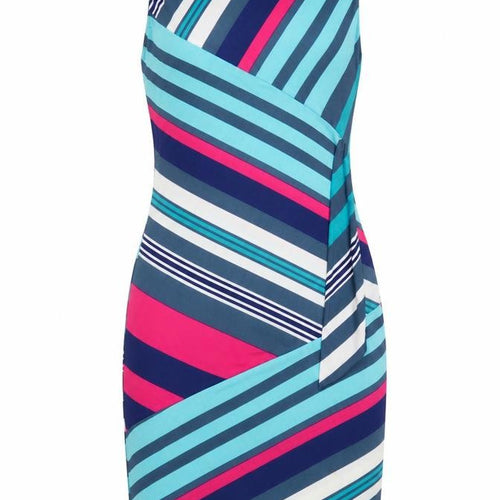 Izabel London Women Multicoloured UK 12 Striped Sleeveless Sheath Dress