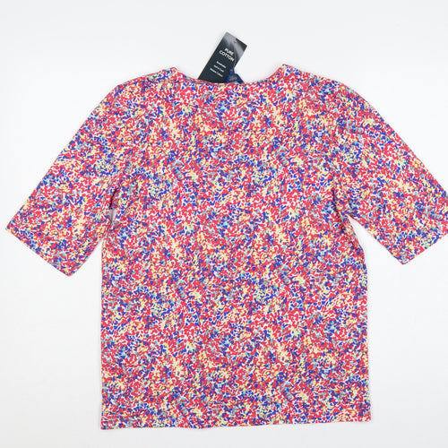 Cotton Traders Women’s Multicoloured Floral Cotton Jersey Top UK 10