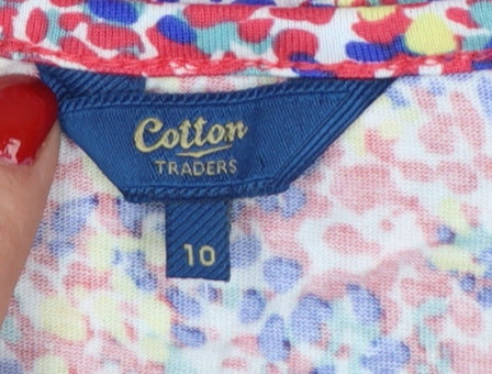 Cotton Traders Women’s Multicoloured Floral Cotton Jersey Top UK 10