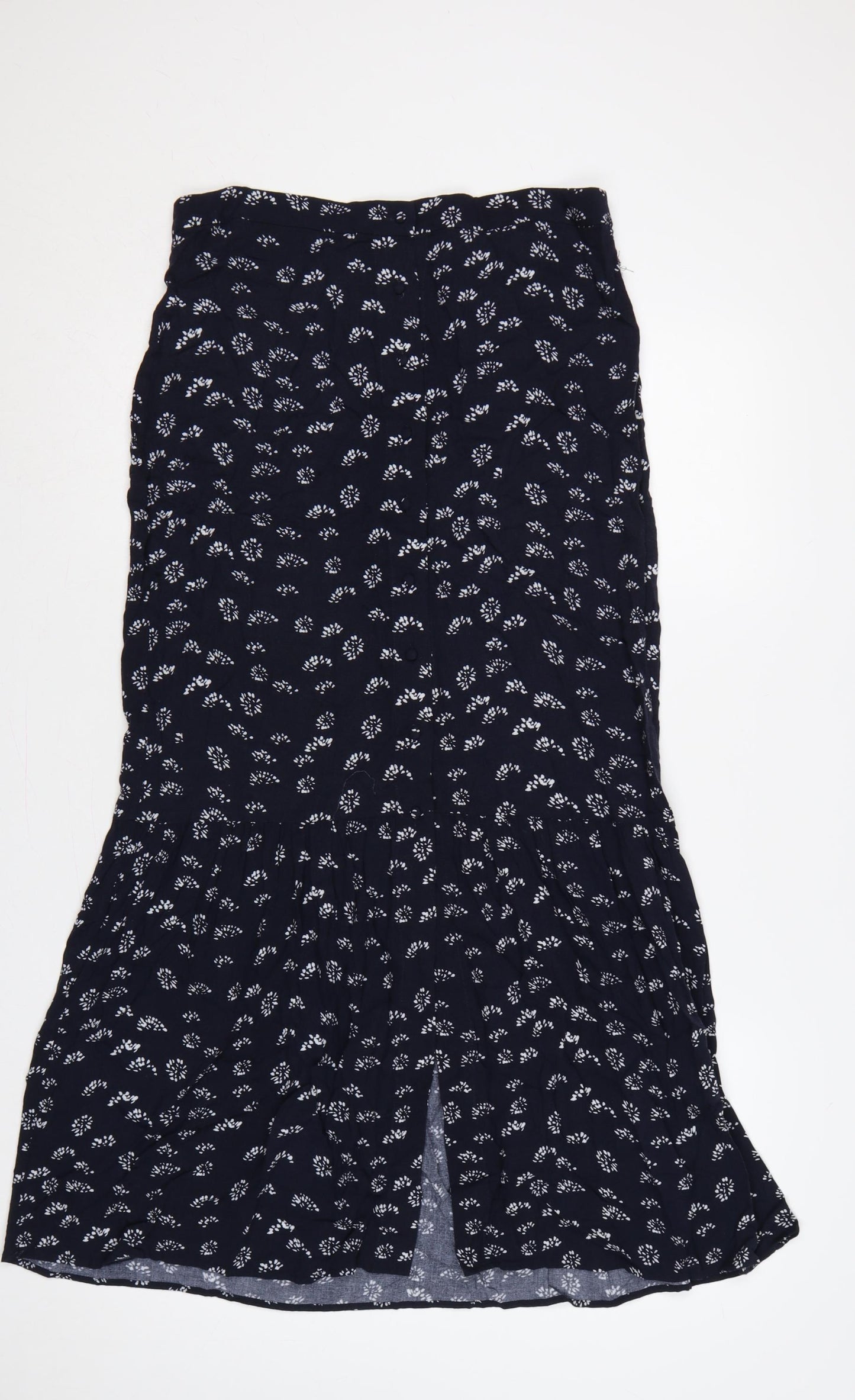 Mint Velvet Women’s Blue Floral Button Front Flared Long Skirt UK 12