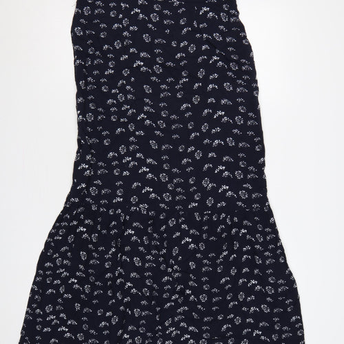 Mint Velvet Women’s Blue Floral Button Front Flared Long Skirt UK 12