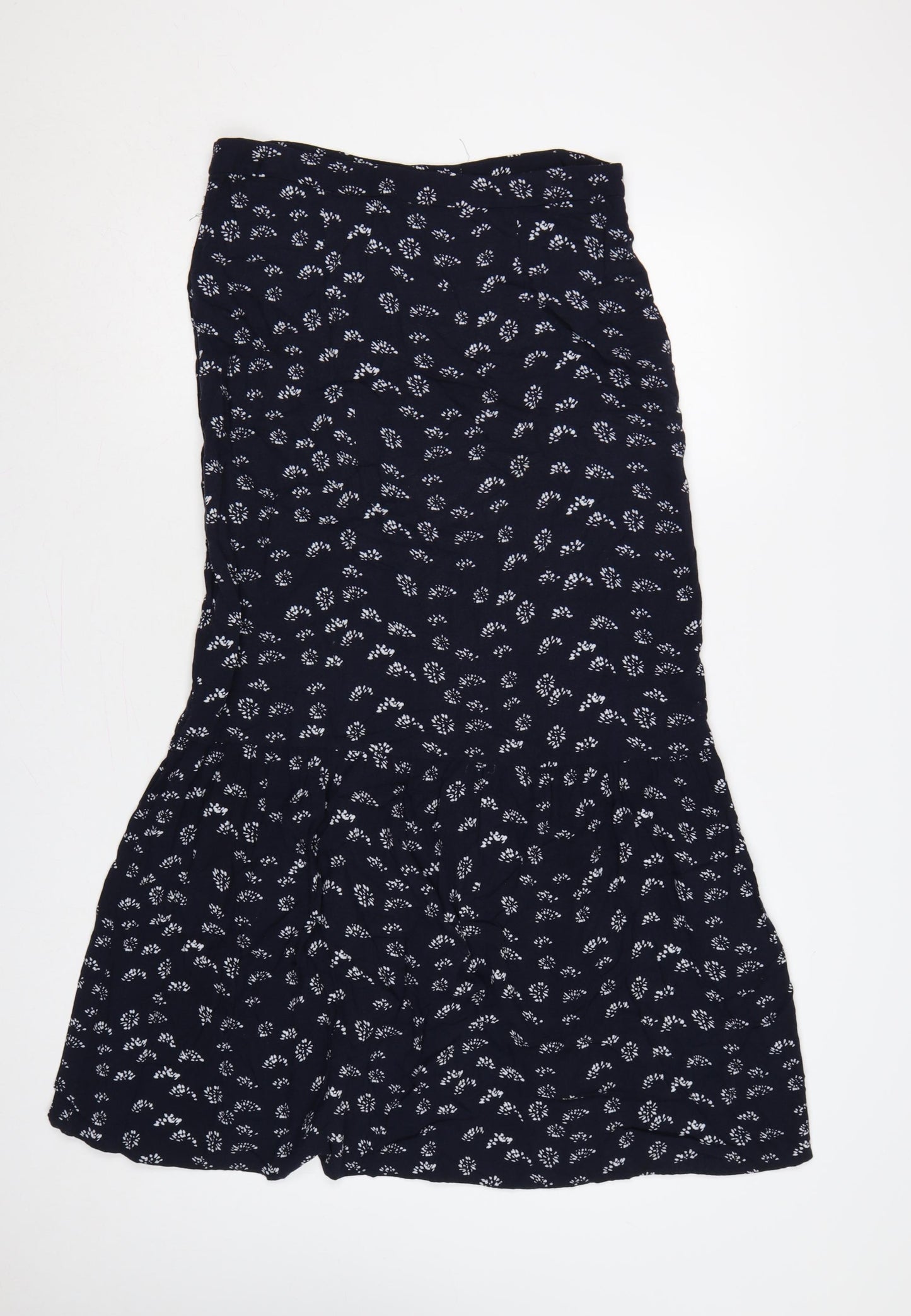 Mint Velvet Women’s Blue Floral Button Front Flared Long Skirt UK 12