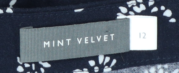 Mint Velvet Women’s Blue Floral Button Front Flared Long Skirt UK 12